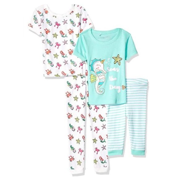 Freestyle Revolution Girl Seas The Day Sleepwear 4's set- Tops, Pants, Shorts 4T - Picture 1 of 3